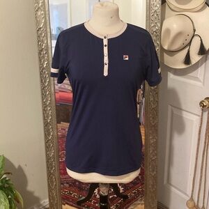 Fila vintage Heritage short sleeve top. Navy. Size S. New with tags.